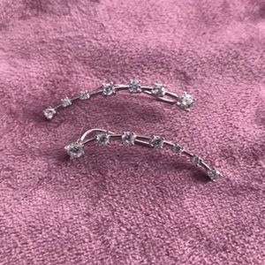 Sterling silver cubic zirconia ear climbers